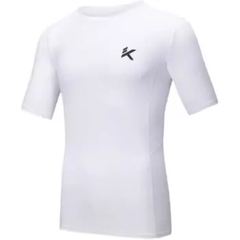 Anta Basketball Series Sports Casual Minimalist Solid Color Tight Short Sleeve T-Shirt Men Tops Pure-White 952521102-1 S
