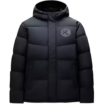Anta Basketball Series Warm Water-Resistant Letter Pattern Down Jacket Men Outerwear Basic-Black 152511905S-4 L