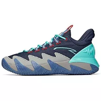 Anta Баскетбольная обувь Reverse Blade Basketball Series, нескользящие, прочные, с низким верхом, мужские кроссовки, сине-серые 112041606-3 42