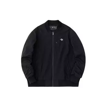 Anta Баскетбольная серия однотонная водонепроницаемая повседневная спортивная куртка с воротником-стойкой, мужские куртки, черная 152411608-4 3XL