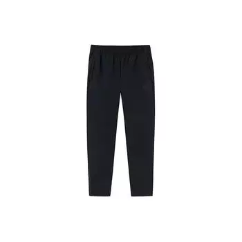 Anta Баскетбольная серия, однотонные прямые повседневные трикотажные спортивные брюки для бега, мужские брюки, черные 152411332S-2 L