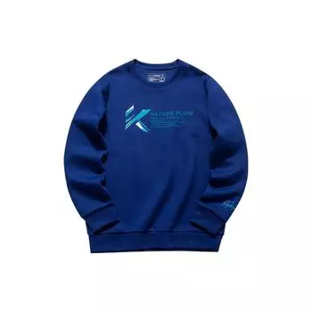 Anta Баскетбольная серия свитер с длинным рукавом с принтом букв Мужская толстовка Сигнально-голубая 152041738-3 XXL