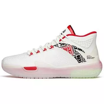 Anta Баскетбольная серия Ткань амортизация нескользящие износостойкие высокие ретро баскетбольные кроссовки мужские кроссовки белые черные красные 112141614-5 42.5