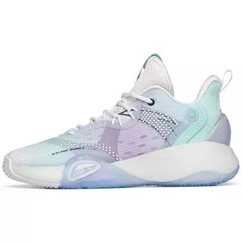 Anta Баскетбольные кроссовки Bubble Cushion Shock Absorbing Non-Slip Durable Low-Top для мужчин, кроссовки, зеленые, фиолетовые, белые 112211603Q-1 44.5