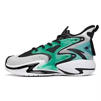 Anta Баскетбольные кроссовки Crazy Tide 3 Splicing Mid-Top, детские кроссовки, белые, зеленые 312131120-1 33