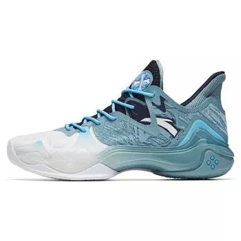 Anta Баскетбольные кроссовки Crazy Tide 4 Husky Shock Absorbing Non-Slip износостойкие низкие мужские баскетбольные кроссовки синие белые 112241106-4
