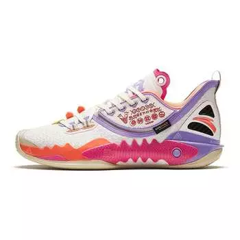 Баскетбольные кроссовки Anta Crazy Tide 5 V2 с амортизацией, нескользящие, низкие, мужские, розовые, фиолетовые 112411106-4 44.5