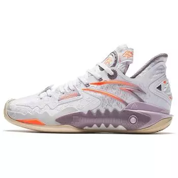 Anta Баскетбольные кроссовки Crazy Tide 5 Mutation Slip Resistant Durable Low Top, женские кроссовки, белые, фиолетовые 122331106-1 36