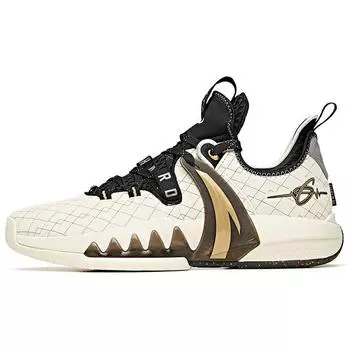 Anta Баскетбольные кроссовки GH2 Go Hard Hayward с нескользящей подошвой, прочные, мужские, белые, коричневые, 112111103-1 44.5