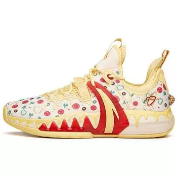 Anta Баскетбольные кроссовки GH2 Pizza с нескользящей подошвой и износостойкостью, мужские, желтые, белые, красные 112131103-7 44.5