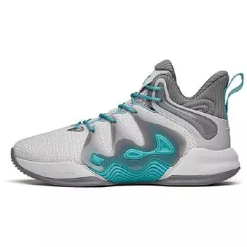 Anta Баскетбольные кроссовки Jianshan 1 с амортизацией, нескользящие, прочные, среднего размера, мужские баскетбольные кроссовки Cloud-Gray 112141609-4 45