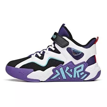 Anta Баскетбольные кроссовки Kids Cement Nemesis Velcro с нескользящей подошвой, амортизирующие, износостойкие, дышащие, средней высоты, детские баскетбольные кроссовки A312131153A-3 40