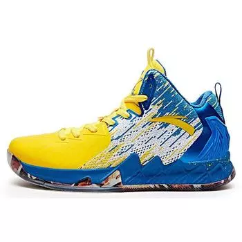 Anta Баскетбольные кроссовки KT2 Thompson Retro Mid-Top, мужские баскетбольные кроссовки, желтые, синие, 11721101-2 42