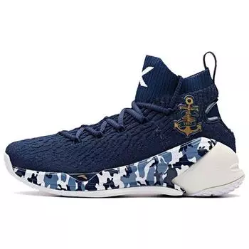 Anta Баскетбольные кроссовки KT4 Thompson IV Deep Water Sailor с нескользящей подошвой, легкие, высокие, мужские, синие, 11841101-6 40
