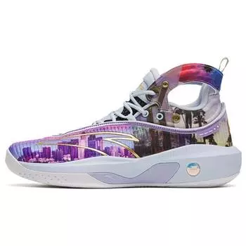 Anta Баскетбольные кроссовки KT8 Journey Shock Absorbing Non-Slip износостойкие с высоким верхом мужские баскетбольные кроссовки фиолетовые 112311101-2 40
