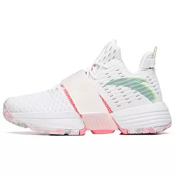 Anta Баскетбольные кроссовки Sweep 1 Shock Absorbing Non-Slip Wear-Stick Mid Top Men sneakers White Pink Green 112031108-1 45
