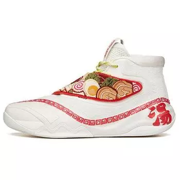 Anta Баскетбольные кроссовки Thompson KT6 Series с амортизацией, противоскользящие, прочные, высокие, мужские, белые, красные 912131101S-1 42.5