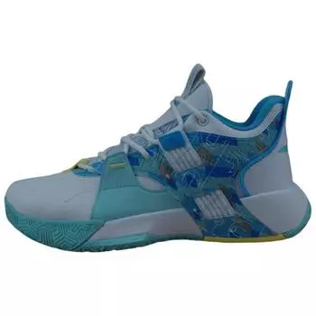 Anta Баскетбольные кроссовки Thompson KT Basketball Series из искусственной кожи, нескользящие, износостойкие, средней высоты, мужские кроссовки, белые, синие 112241610-5 42