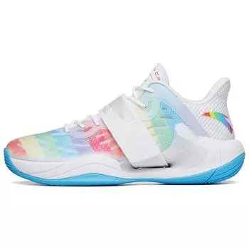 Anta Баскетбольные кроссовки Water Flower 4 с противоскользящим покрытием, амортизирующие, износостойкие, с низким верхом, мужские баскетбольные кроссовки белого цвета, многоцветные 112221602-9 44.5
