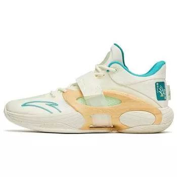 Anta Баскетбольные кроссовки Water Flower 5 Arbor Day с амортизацией, нескользящие, износостойкие, низкие, мужские, баскетбольные кроссовки, цвет не совсем белый 112321108-7 44.5