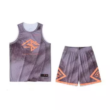 Anta Баскетбольный комплект Competition Series Pattern Print Quick-Dry, мужская спортивная одежда, пыльно-фиолетовый 152331201-3 M