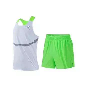 Anta Беговая серия логотип принт букв круглый вырез без рукавов жилет средняя талия прямые шорты комплект мужской комплект 152325201-2 L
