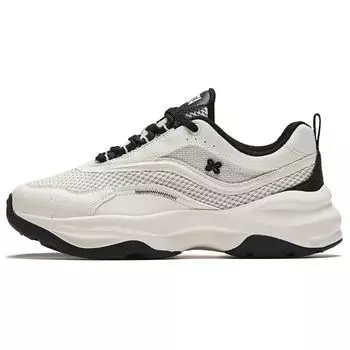 Anta Белые сетчатые толстые подошвы Wei, увеличивающие рост, дышащие, низкие повседневные туфли, женские кроссовки, черные 922428820-2 36