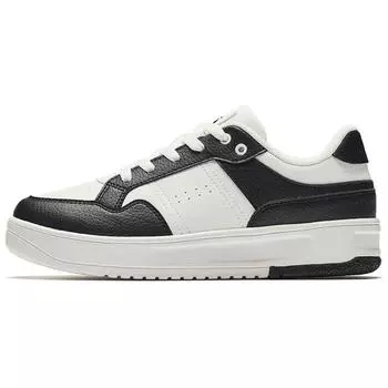 Anta Break Bamboo Color Block Versatile Non-Slip Durable Low-Top Skate Shoes Women sneaker White Black 122518012-2 35.5