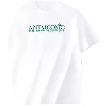 Anta Дышащая удобная свободная футболка с коротким рукавом и принтом в виде букв, мужские топы Paper-White 152428142-1 L