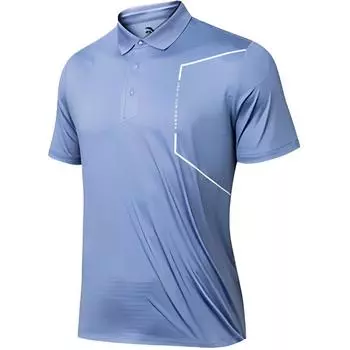 Anta Breathable Quick-Dry Ice Silk Sports Polo Shirt Men Tops Sky-Blue 952427108-1 2XL