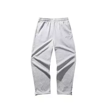 Anta Breathable Retro Loose Fit Elastic Waist Sports Casual Pants Men Bottoms Gray 152448302S-1 L