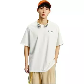 Anta Breathable Versatile Loose Fit Round Neck Short Sleeve T-Shirt With Letter Print On The Back Men Tops 172521107-1 M