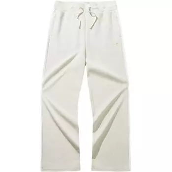 Anta Брюки женские повседневные удобные свободного кроя с высокой посадкой однотонные цвет белого чая бумажно-белый 162447324N-1 XS