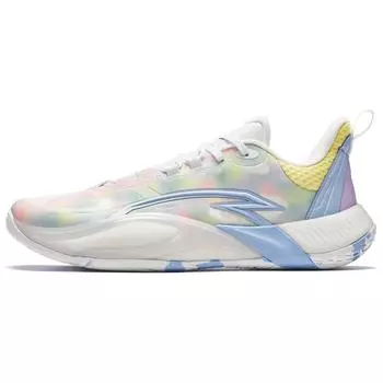 Anta Bubble Bounce 2 Shock Absorbing Durable Low Top Basketball Shoes Men sneaker White Blue Yellow 912421608Q-4 44