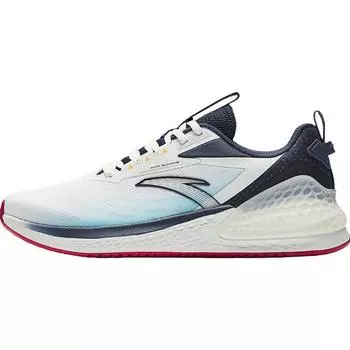 Anta C37+ Fashion Versatile Shock Absorbing Breathable Lightweight Low Top Running Shoes Men sneaker White Blue 912425507-8 39