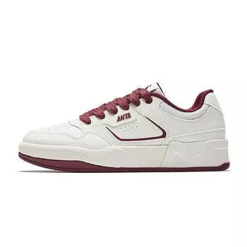 Anta C37 Series Classic Versatile Non-Slip Wear-Resistant Low-Top Skate Shoes Women sneaker White Red 922528037-4 35.5