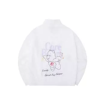 Anta Cartoon Pattern Letter Printing Zipper Woven Jacket Women Jackets White 162238604-2 XXL