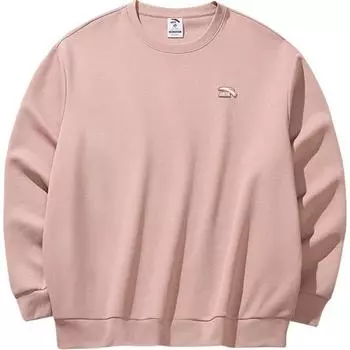 Anta Casual Comfortable Round Neck Pullover Sweatshirt Unisex sweatshirt Fusang-Pink 972448710-2 XL