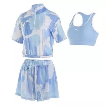 Anta Casual Conservative Three-Piece Swimwear Set Women Swimwear Blue 9825332481-2 M