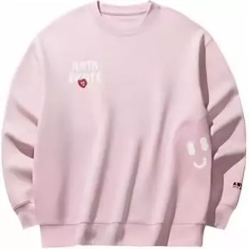 Anta Casual Loose Round Neck Sweatshirt Unisex tops Soft-Pink 172528703-1 XS