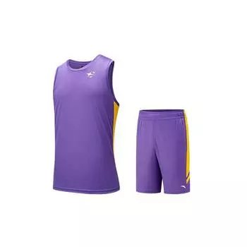 Anta Casual Loose Round Neck Top And Comfortable Shorts Basketball Set Men tops 952521203-3 S