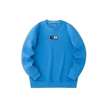 Anta Casual Round Neck Loose Knit Long Sleeve Sweatshirt Men sweatshirt Bright-Blue 152311701-6 XL