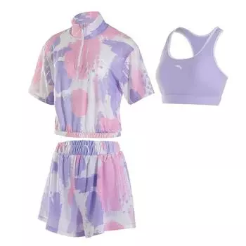 Anta Casual Series High-End Concealing Conservative Split Beach Resort Spa Swimsuit Set Women swimsuit Pink 9825332481-1 M