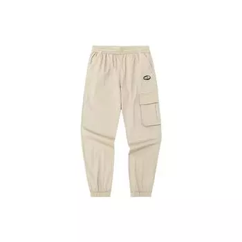 Anta Casual Series, однотонные свободные вязаные спортивные брюки с несколькими карманами, мужские брюки цвета хаки 152238516-1 M