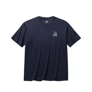 Anta Casual Series Simple Versatile Letter Print Round Neck Loose Comfortable Short Sleeve T-Shirt Men Tops Zeus-Blue 152538111-5 M