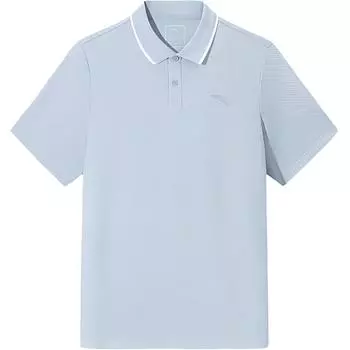 Anta Casual Simple Solid Color Breathable Sports Polo Shirt Men tops Sky-Blue 952527122-1 3XL