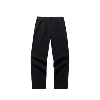 Anta Casual Simple Solid Color Straight Leg Knitted Sports Pants Women bottoms Black 162517334R-5 M