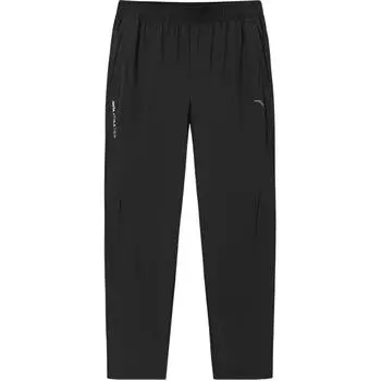 Anta Casual Simple Solid Color Straight Leg Knitted Sports Pants Women bottoms Black 162527311-2 2XL