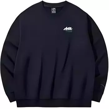 Anta Casual Sports Round Neck Pullover Sweatshirt Men sweatshirts Black 952448706-3 S