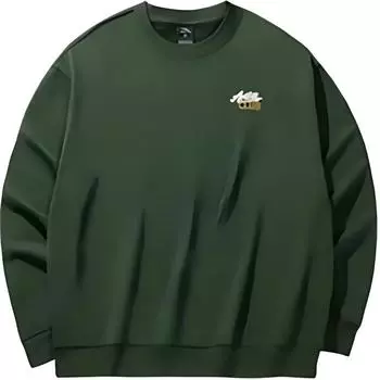 Anta Casual Sports Round Neck Pullover Sweatshirt Men sweatshirt Dark-Green 952448706-1 2XL